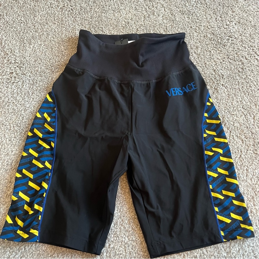 Versace Women's Black and Blue Shorts